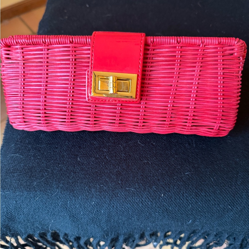 J Crew wicker clutch